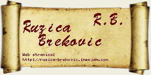 Ružica Breković vizit kartica
